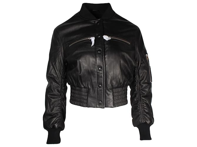 Iro Colombe Bomber Jacket in Black Leather  ref.1057636