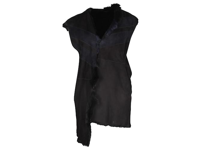 Iro Manami Shearling Fur Vest in Black Suede  ref.1057637