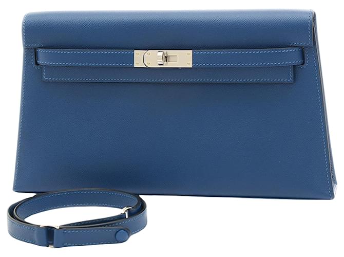 Hermès Kelly Navy blue Leather  ref.1057845