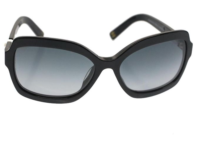 CHANEL Occhiali da sole perlati Plastica Nero CC Auth 53403