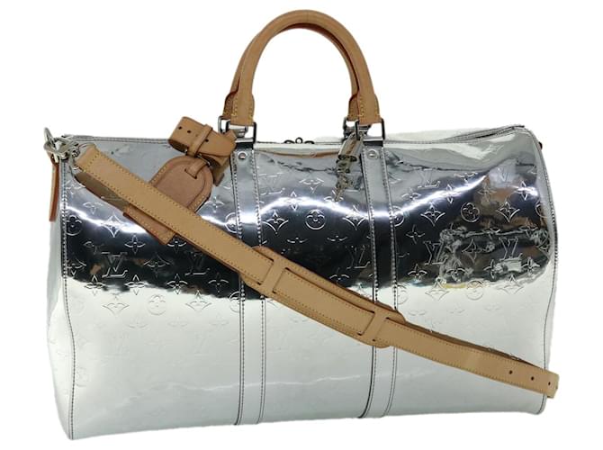 Louis Vuitton Keepall Bandouliere 50 Silver Mirror Monogram