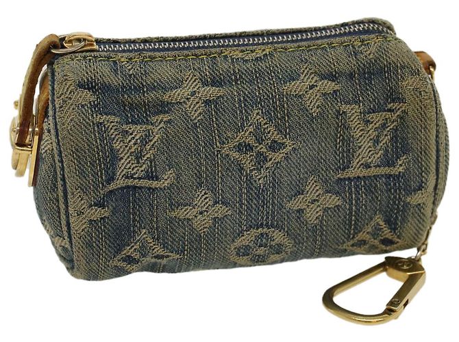 LOUIS VUITTON Monogram Denim Trousse Speedy PM Pouch Blue M95082 LV Auth bs7796