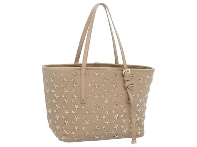 Jimmy Choo Pimlico Tote Bag Leather Beige Auth ep1499  ref.1057968