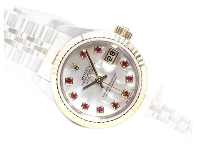 ROLEX Datejust white Shell 10p ruby 18KYG combination Ref.79173NGR F series Mens Silvery Steel  ref.1057978