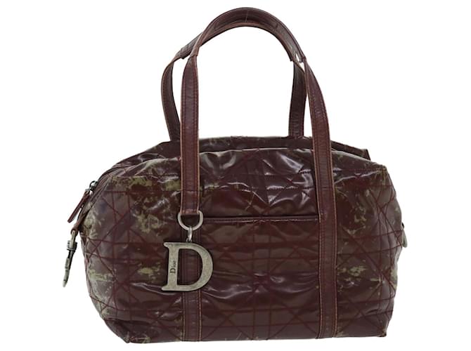 Christian Dior Canage Shoulder Bag Patent leather Wine Red Auth bs8029  ref.1058034