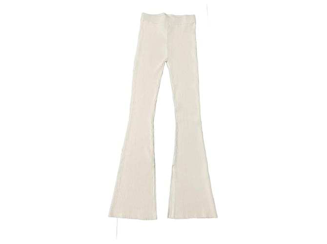 Autre Marque Pants, leggings Cream Polyester Viscose  ref.1058223