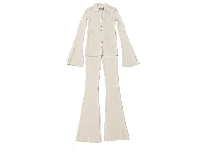Autre Marque LE ORE Strickjacke und Hose Set Creme Roh