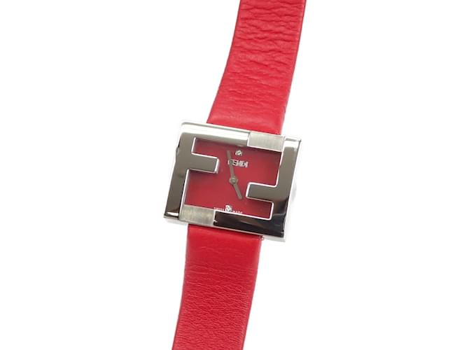 Montre-bracelet à quartz FendiMania FOW850A2YAF0C0U Cuir Veau façon poulain Rouge  ref.1058274