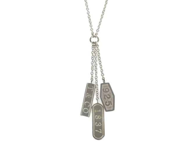 Tiffany & Co 1837 Collar Triple Barra Plata Metal  ref.1058283