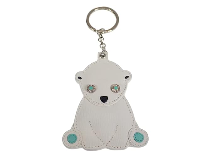 Tiffany & Co Charm de cuero con oso polar Blanco  ref.1058292