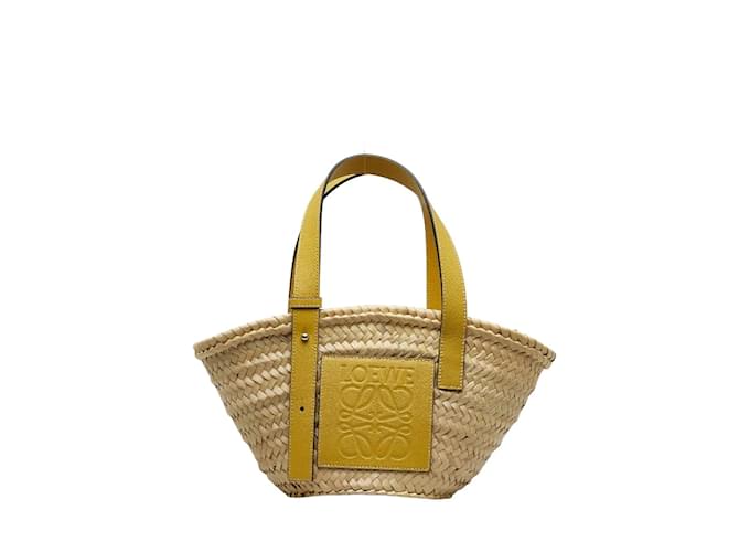 Loewe Raffia Basket Tote Bag Natural Material Tote Bag in Good condition Brown  ref.1058316