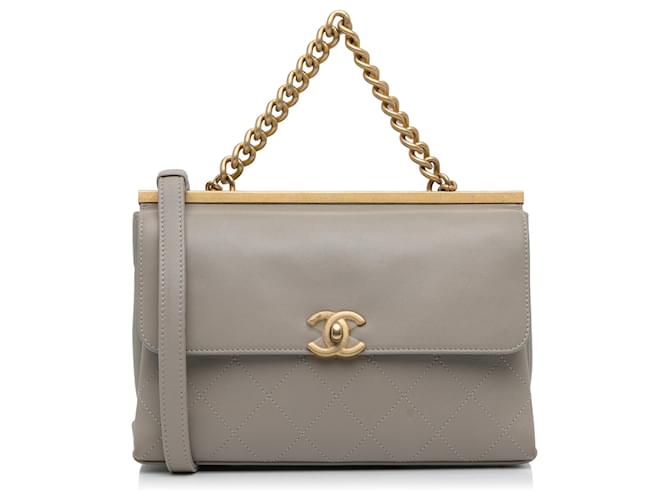 Chanel Gray Coco Lux Flap Bag