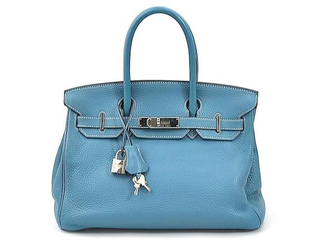 Hermès HERMES BIRKIN 30 Turquesa Cuero  ref.1058496