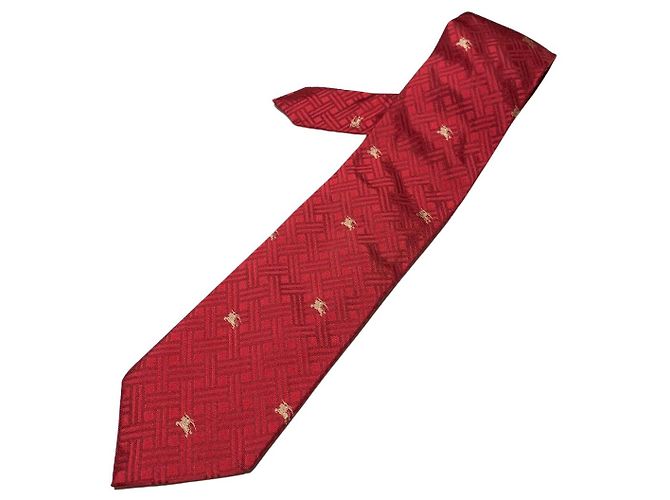 Cravatte BURBERRY Rosso Seta