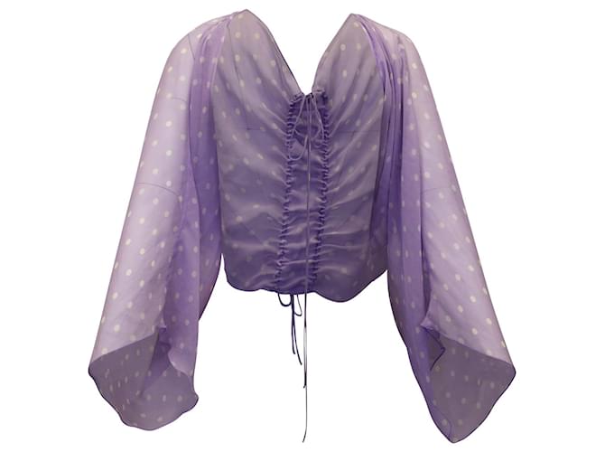 Valentino Polka Dot Shrug in Purple Silk  ref.1058652