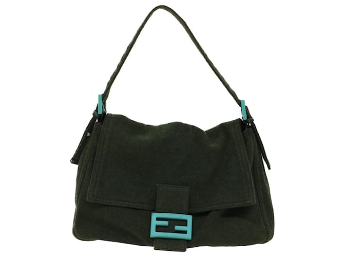 Fendi Mamma Baguette Green Cotton  ref.1058731