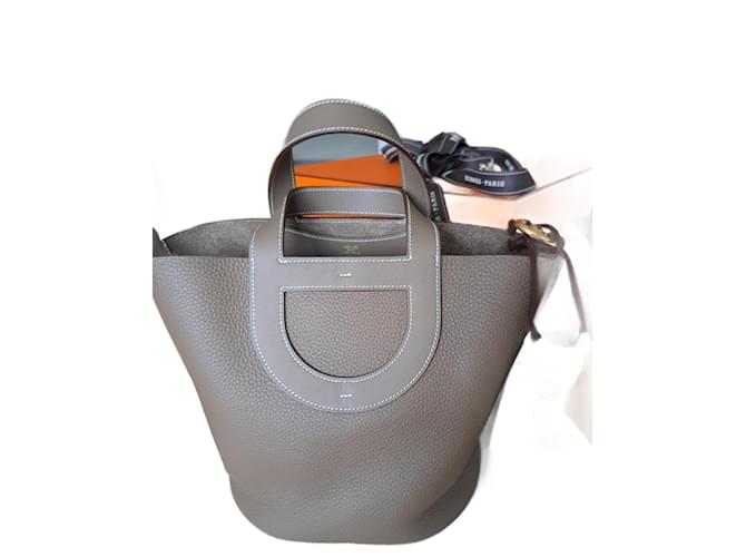 Hermès In-the-Loop Grey Leather  ref.1058850
