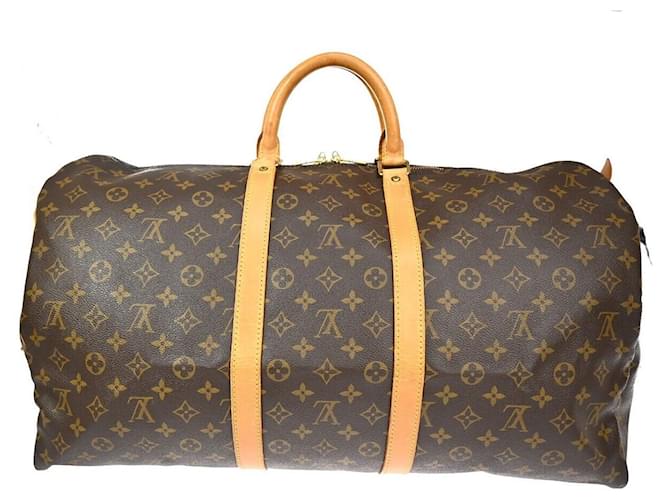 Louis Vuitton Keepall 55 Brown Cloth  ref.1058866