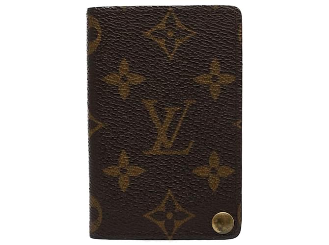 Louis Vuitton Porte carteira de crédito bifold Marrom Lona  ref.1058914