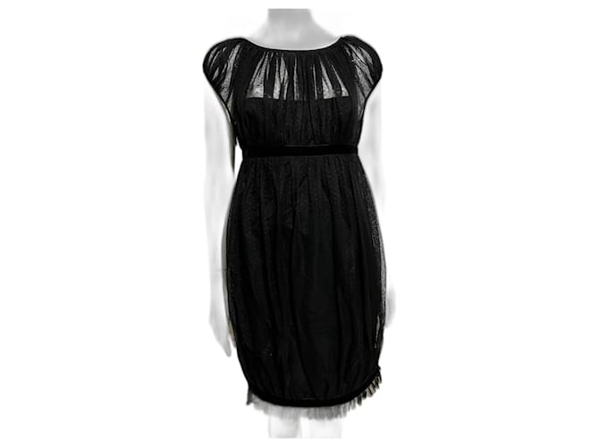 Vestido Marchesa Notte de encaje negro Seda  ref.1059156