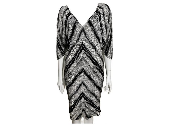 Diane Von Furstenberg Abito DvF Clara in seta monocromatica Nero Bianco
