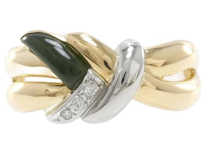 & Other Stories 18k Gold & Platinum Diamond Nephrite Ring Golden Metal  ref.1059259