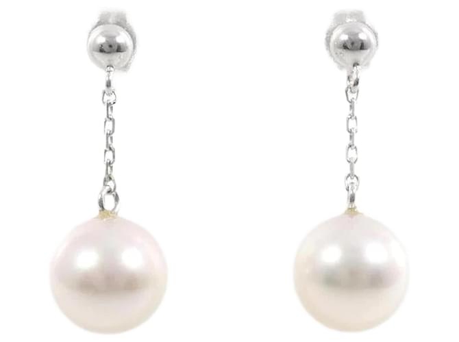 & Other Stories 14k Gold Pearl Drop Earrings Silvery White gold Metal  ref.1059266