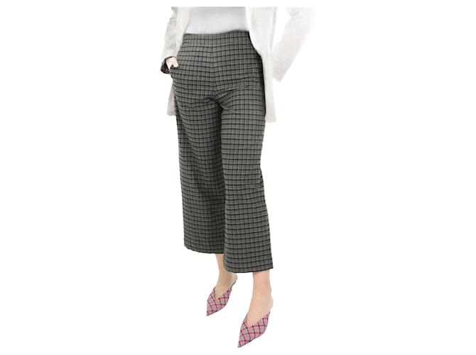 Rue Blanche Grey check high-rise wide-leg trousers - size S Cotton  ref.1059342