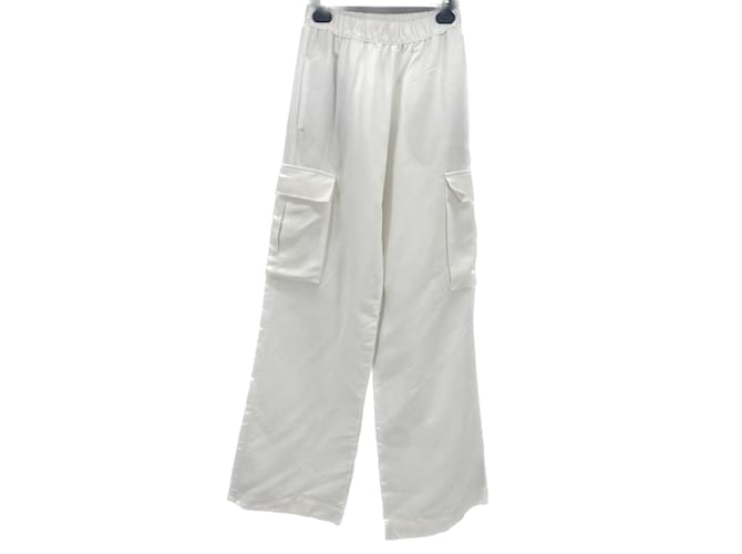 ENZA COSTA Pantalone T.0-5 0 lino Bianco Biancheria  ref.1059376