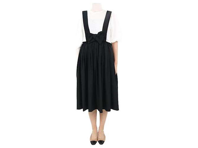 Autre Marque Black bow-detail suspender dress - size XS Linen  ref.1059405