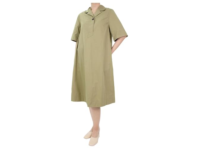 Autre Marque Green short-sleeved shirt dress - size XXS Cotton  ref.1059406