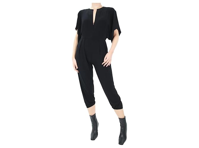 Norma Kamali Black short-sleeved elastic jumpsuit - size XS Polyester  ref.1059415