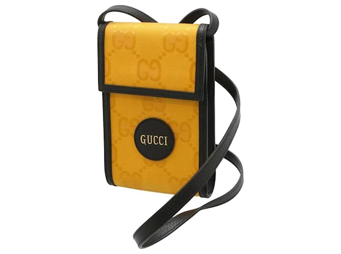 Borsa a tracolla Off The Grid Mini GG gialla Gucci Vitello simile a un vitello Panno  ref.1059527
