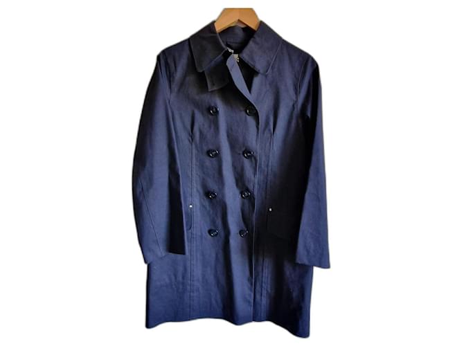 Carolina Herrera Trench coats Blue Cotton  ref.1059562