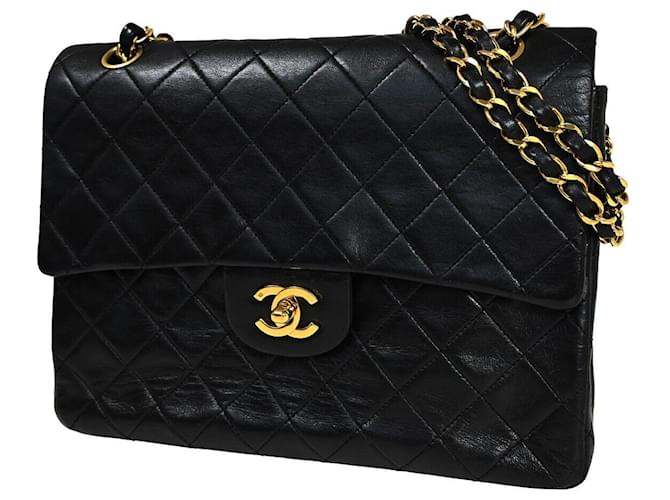 Chanel Matelassé Cuir Noir  ref.1059584