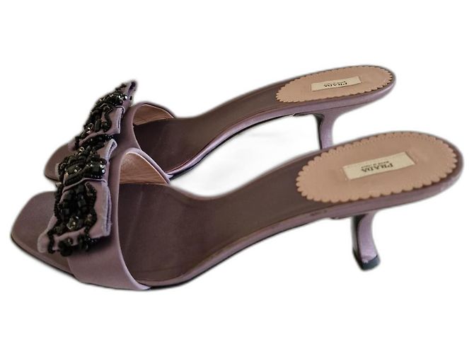 Prada Mules Dark Purple Cloth