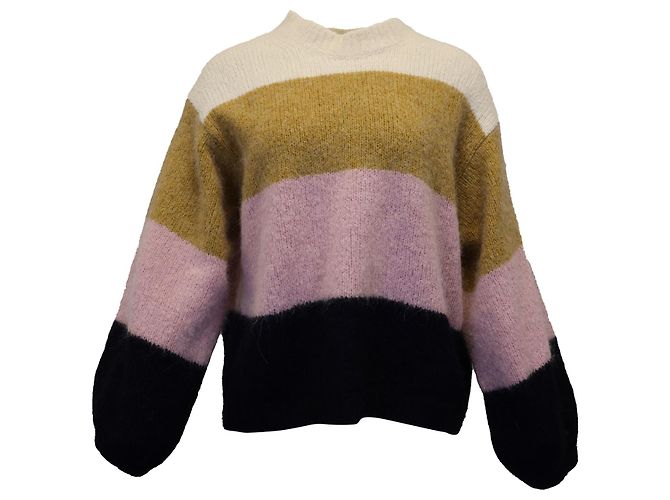 Acne Studios – Kazia – Übergroßer gestreifter Strickpullover aus mehrfarbigem Acryl Python drucken