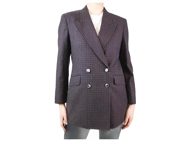 Gabriela Hearst Brown double-breasted check blazer - size IT 44 Wool  ref.1059781