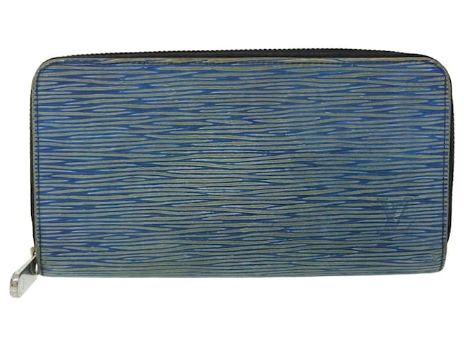 Louis Vuitton Portefeuille zippy Azul Couro  ref.1060029