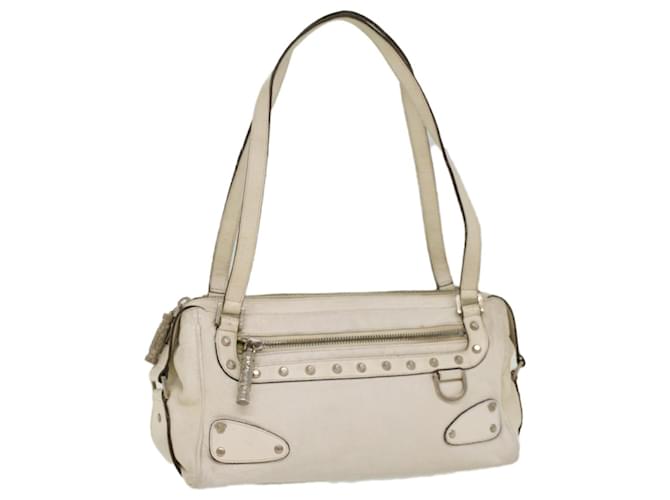 Gianni Versace Shoulder Bag Leather White Auth bs7915  ref.1060063