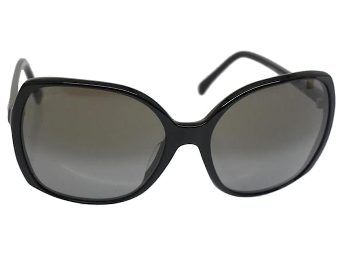 CHANEL Gafas de sol Plástico Negro CC Auth 53402  ref.1060065