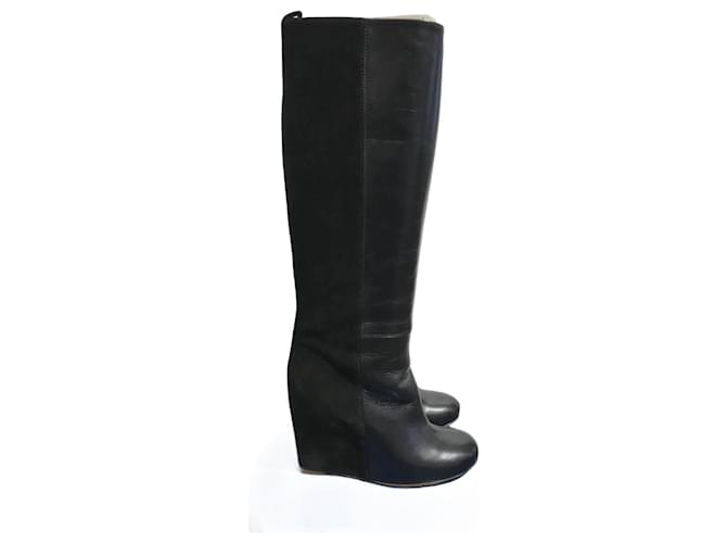 Céline CELINE  Boots T.eu 37.5 leather Black  ref.1060193