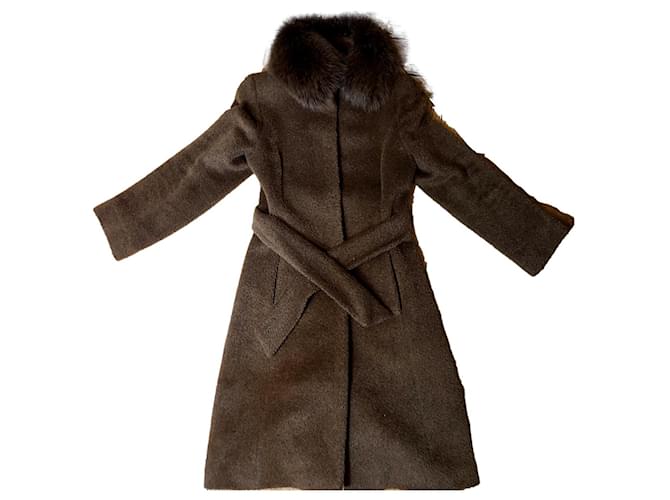 Max Mara Coats, Outerwear Light brown Wool Fur  ref.1060506