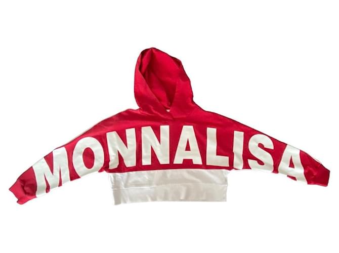 Monnalisa Chandails Coton Blanc Rouge  ref.1060602