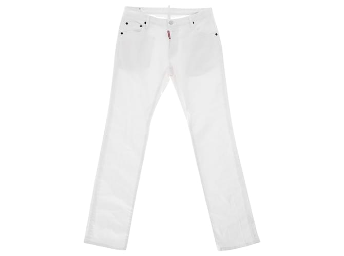 Dsquared2 Slim-Leg Jeans in White Cotton  ref.1060732