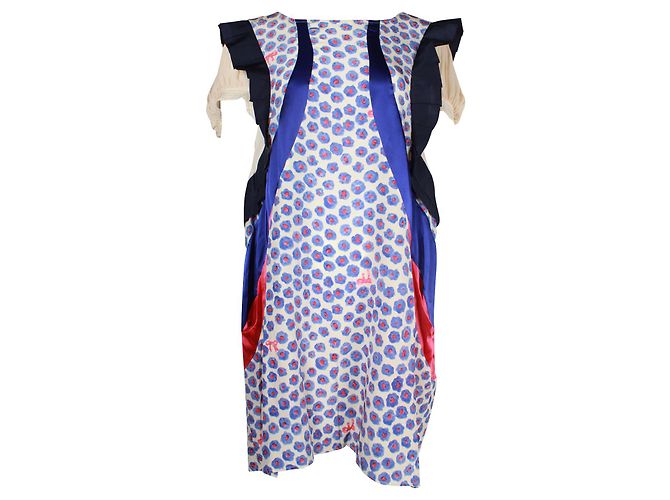 Tsumori Chisato Abito in seta patchwork multicolor