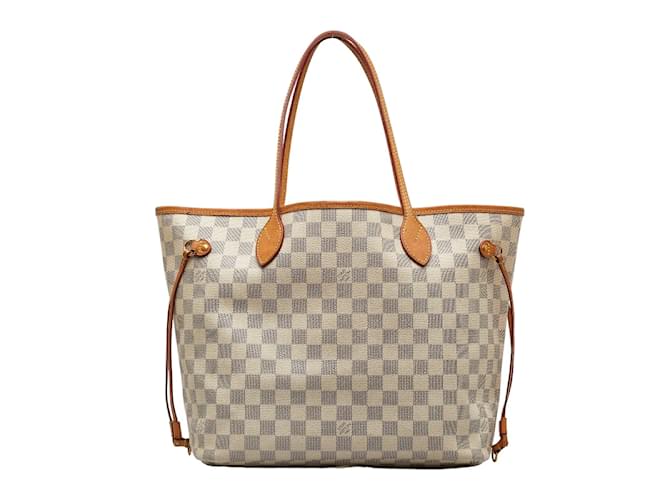 Louis Vuitton Damier Azur Neverfull MM Tote Bag N41361 White