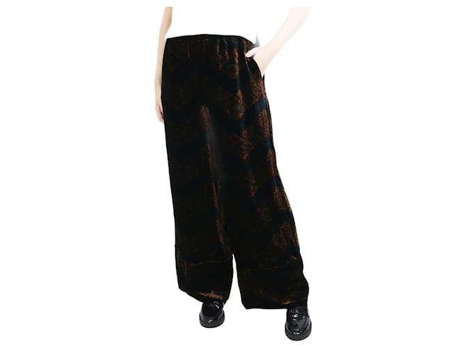 Autre Marque Pantalón ancho negro con cintura elástica - talla S Viscosa  ref.1061219