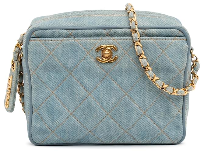 Chanel Blue CC Denim Crossbody Bag Cloth ref.1061327 - Joli Closet