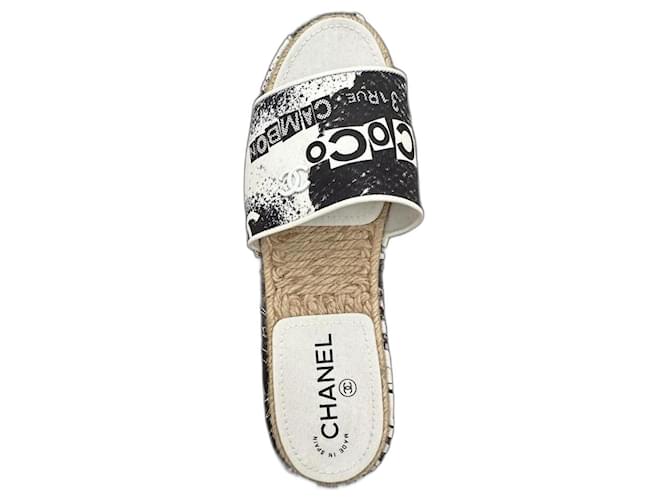 Chanel Sandales Coton Blanc  ref.1061355